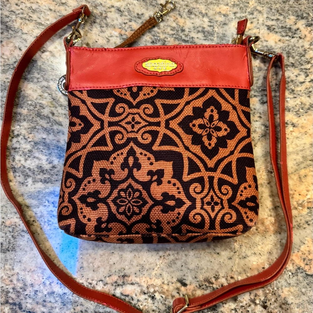 Spartina 449 brown and orange purse. Can be used as crossbody. - Picture 5 of 16